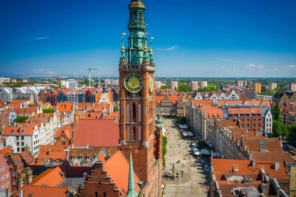 Piękna Architektura Głównego Miasta Gdańska Latem Polska — Zdjęcie stockowe