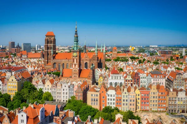 Bela Arquitetura Cidade Principal Gdansk Verão Polónia — Fotografia de Stock