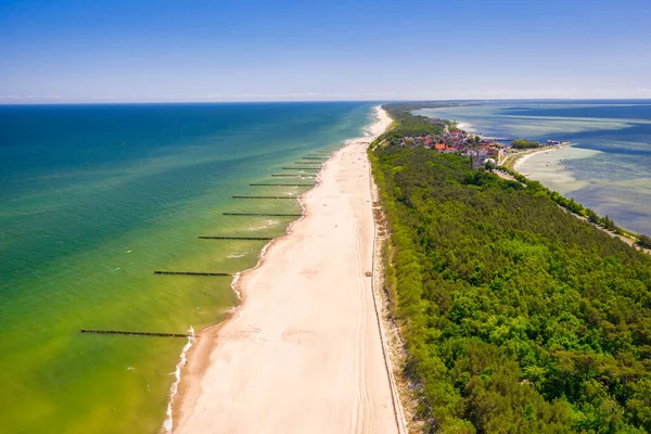 Ακτογραμμή Της Βαλτικής Θάλασσας Όμορφες Παραλίες Στη Χερσόνησο Hel Πολωνία — Φωτογραφία Αρχείου