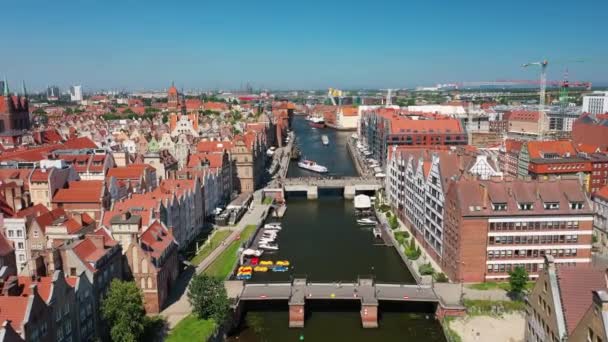 Beautiful Architecture Main City Gdansk Summer Poland — Stock Video