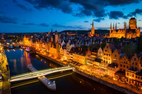 Erstaunliche Architektur Der Hauptstadt Danzig Der Abenddämmerung Polen — Stockfoto