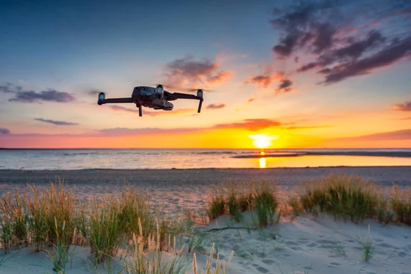 Drohne Schönen Ostseestrand Bei Sonnenuntergang Polen — Stockfoto