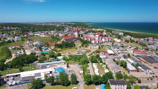 Piękne Miasto Władysławowo Nad Bałtykiem Latem Polska — Wideo stockowe