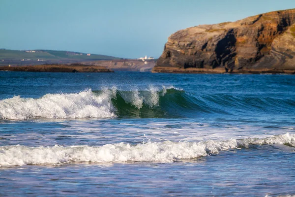 大西洋波浪在Ballybunion Kerry海滩上 爱尔兰 — 图库照片