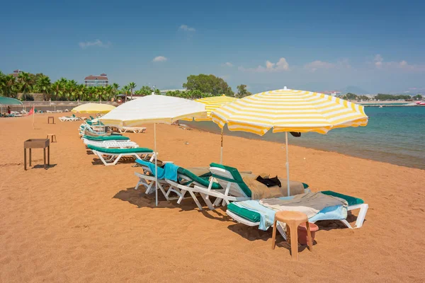 Strandkörbe Strand Der Türkischen Riviera — Stockfoto