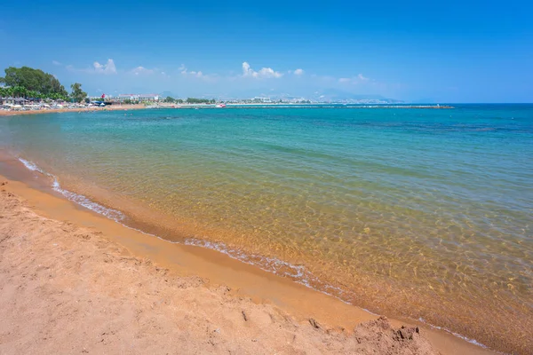 Wybrzeże Riwiery Tureckiej Piękną Plażą Alanya — Zdjęcie stockowe