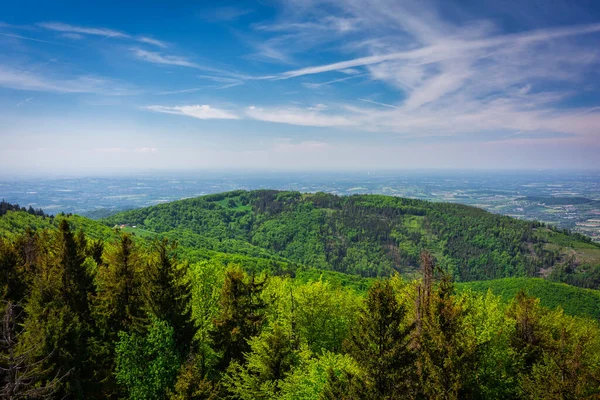 Όμορφο Τοπίο Της Silesian Beskids Από Την Czantoria Wielka Βουνό — Φωτογραφία Αρχείου