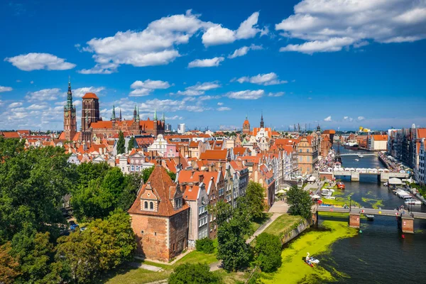 Красивая Архитектура Главного Города Гданьска Летом Польша — стоковое фото