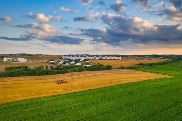 Beau Paysage Champs Pendant Récolte Dans Nord Pologne — Photo