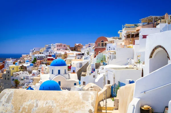 Bellissima Architettura Della Città Oia Sull Isola Santorini Grecia — Foto Stock