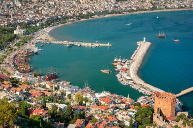 Akdeniz 'den Alanya şehir manzarası, Türkiye