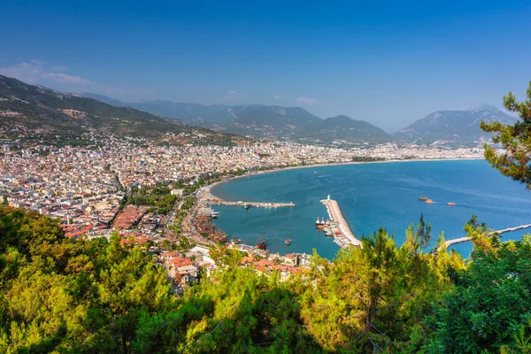 Vackert Slott Kullen Alanya Stad Vid Medelhavet Turkiet — Stockfoto