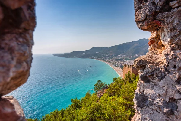Wunderschöne Burg Auf Einem Hügel Der Stadt Alanya Mittelmeer Türkei — Stockfoto