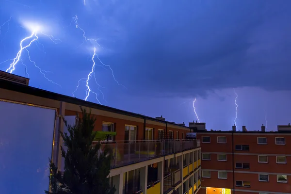 Summer thunderstorm at night — Stock Photo, Image