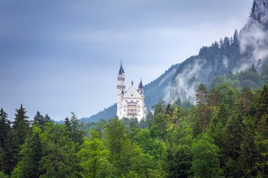 Bavyera Alpleri'nde Neuschwanstein Şatosu