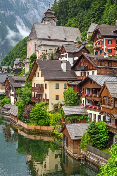 Architettura del villaggio di Hallstatt — Foto Stock