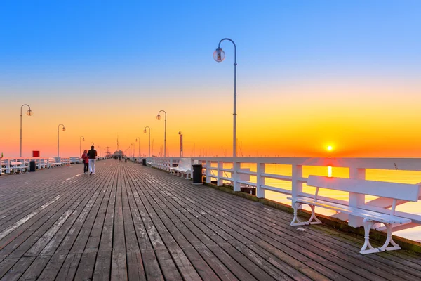 Sunrise at Baltic sea in Sopot, Poland — Stock Photo, Image