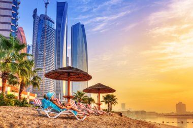 zon vakantie op het strand van Perzische Golf