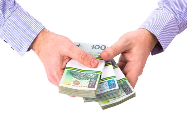 Bargeld in der Hand als Darlehenssymbol — Stockfoto