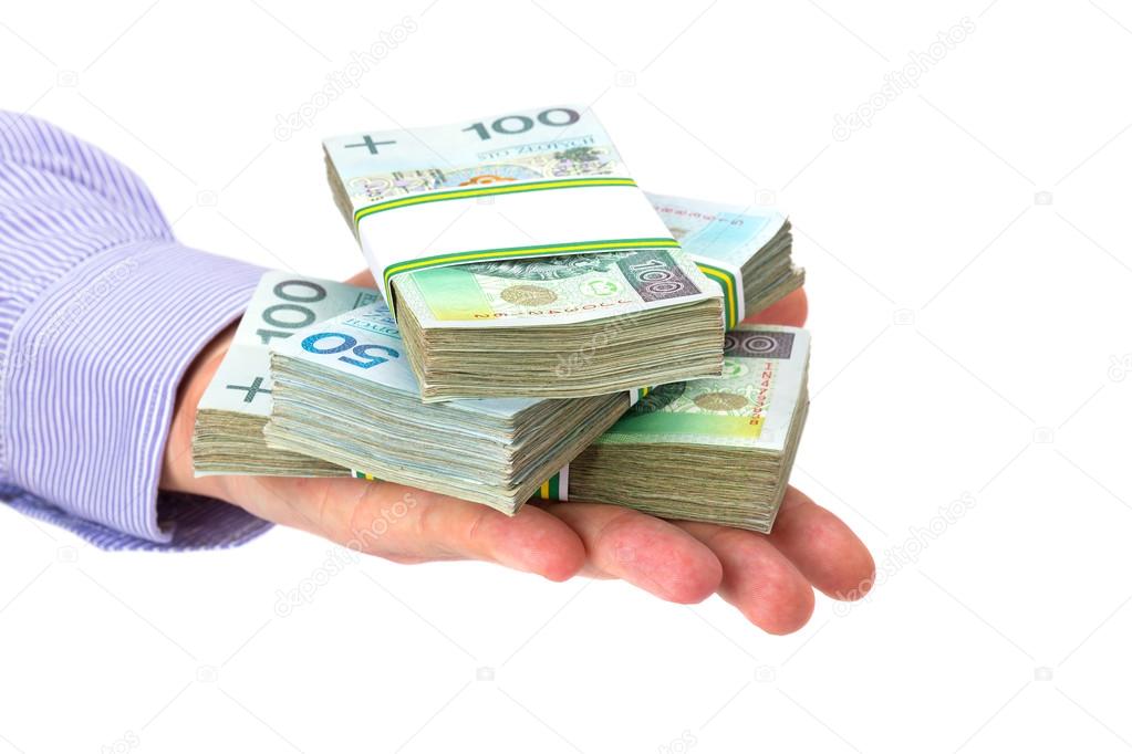 Cash in hand as a loan symbol