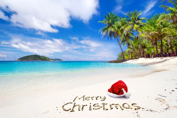 Merry Christmas van het tropisch strand — Stockfoto