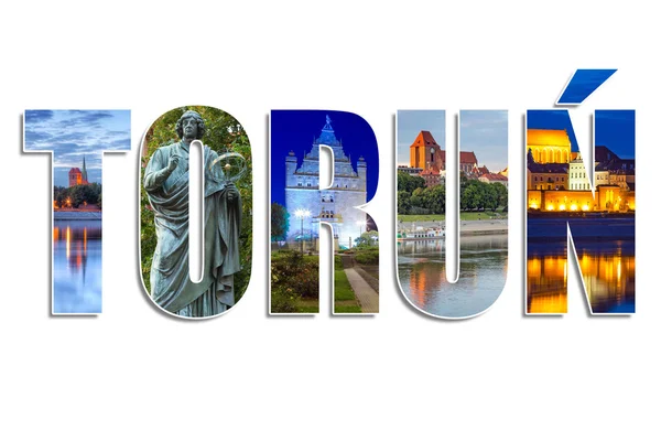 Torun sign made by collage of photos — Stock Photo, Image