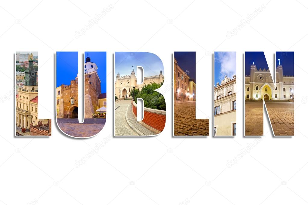Lublin sign made by collage of photos