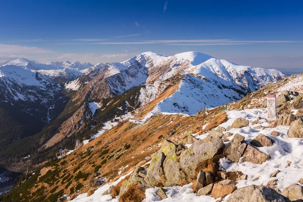 Tatra montanhas em tempo de inverno nevado, Polônia — Fotografia de Stock