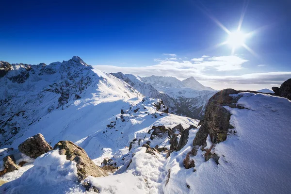 雪の降る冬の期間、ポーランドのタトラ山脈 — ストック写真