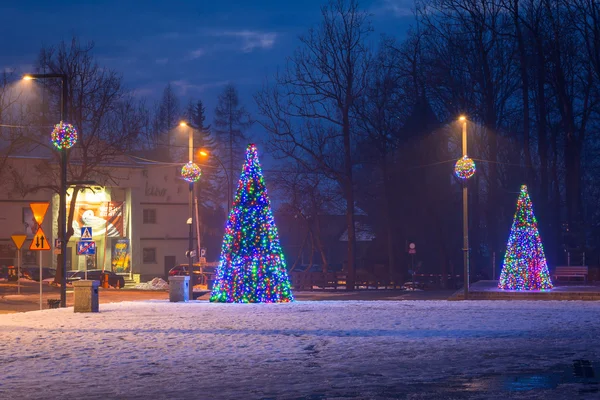 Kerstdecoratie op de straat in Zakopane — Stockfoto