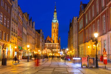 Gdansk, Polonya'nın eski şehir tarihi Belediye binasına