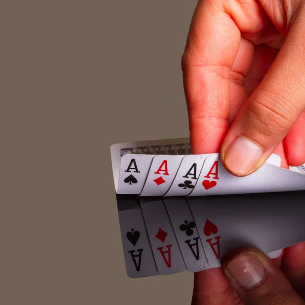 Four aces in the hand — Stock Photo, Image