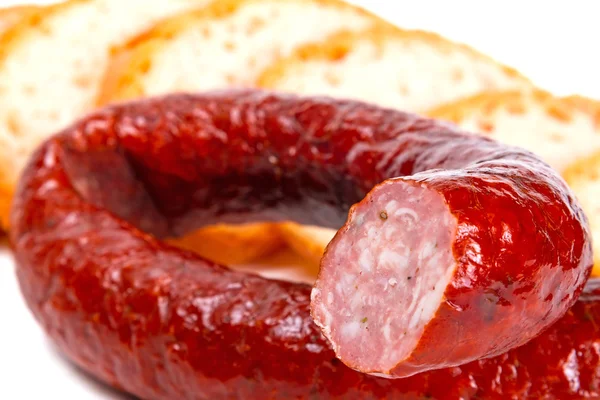 Traditional Polish smoked sausage — Stock Photo, Image