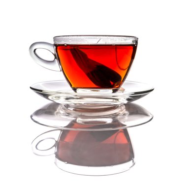 Çay çantalı bir fincan çay.