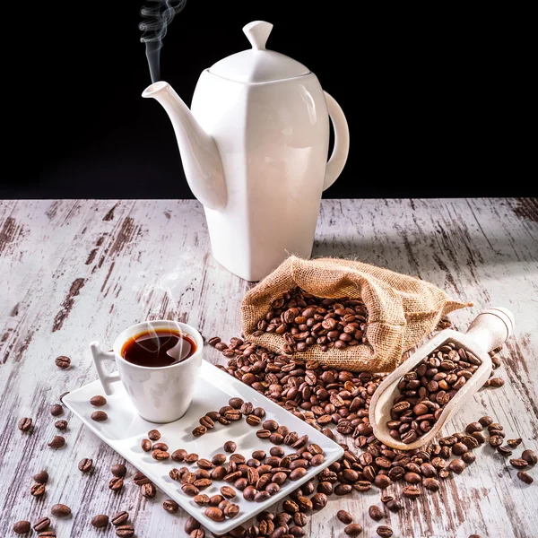 Zeit für heißen Kaffee — Stockfoto