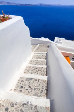 Santorini Adası'nın beyaz mimari Ayrıntılar