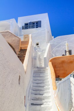 Santorini Adası'nın beyaz mimari Ayrıntılar