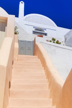 Santorini Adası'nın beyaz mimari Ayrıntılar