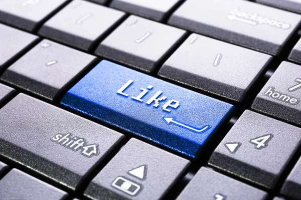 Like button on the computer — Stock Photo, Image
