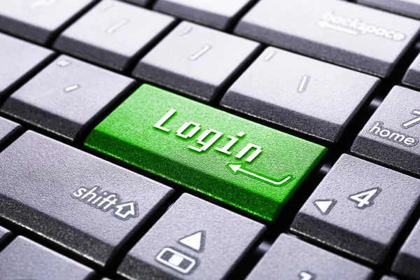 Login-knop op de computer — Stockfoto