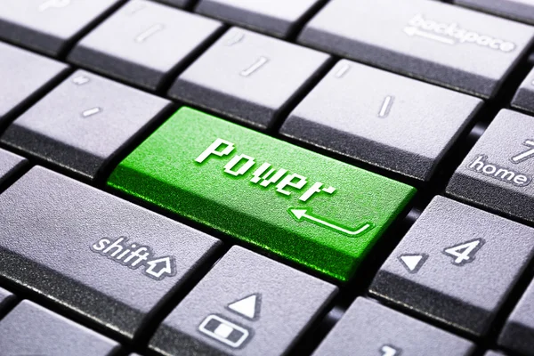 Power button on the computer — Stock Photo, Image