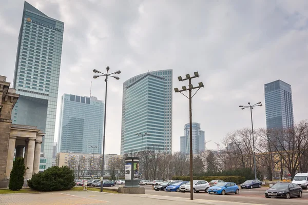 Aerial view of the city center in Warsaw , Poland — Stock Photo, Image