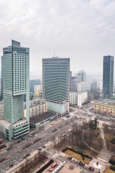 Vista aérea del centro de Varsovia, Polonia — Foto de Stock