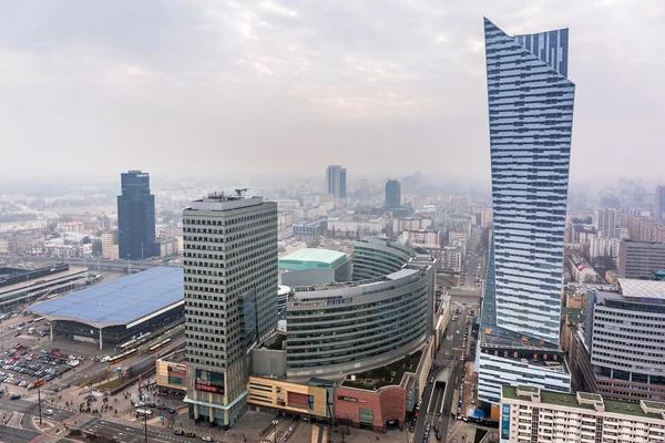 Vista aérea del centro de Varsovia, Polonia — Foto de Stock