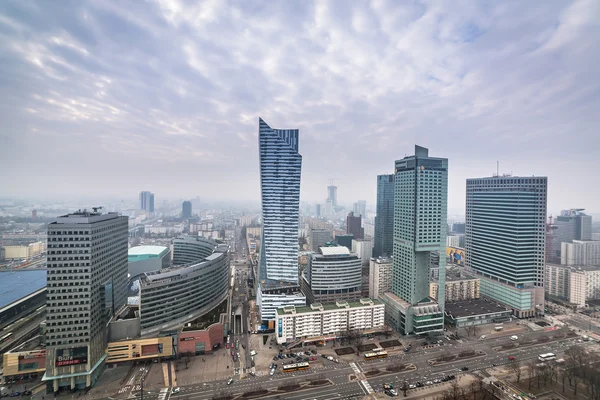 Veduta aerea del centro di Varsavia, Polonia — Foto Stock