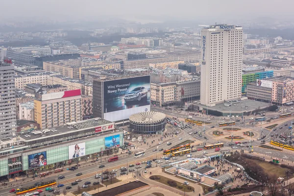 Aerial view of the city center in Warsaw , Poland — Stock Photo, Image