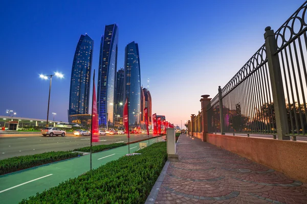 Etihad torens gebouwen in abu dhabi — Stockfoto