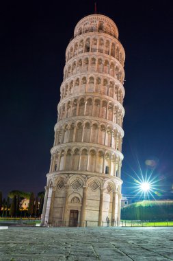 Leaning Tower of Pisa at night, Italy clipart