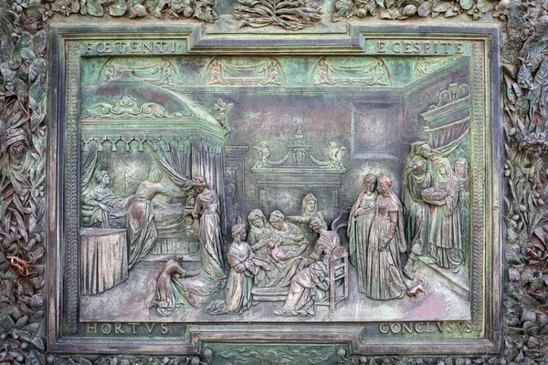 Reliefs on doors to the Cathedral at the Leaning Tower of Pisa