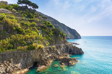 Ligurya Denizi güzel sahil şeridi